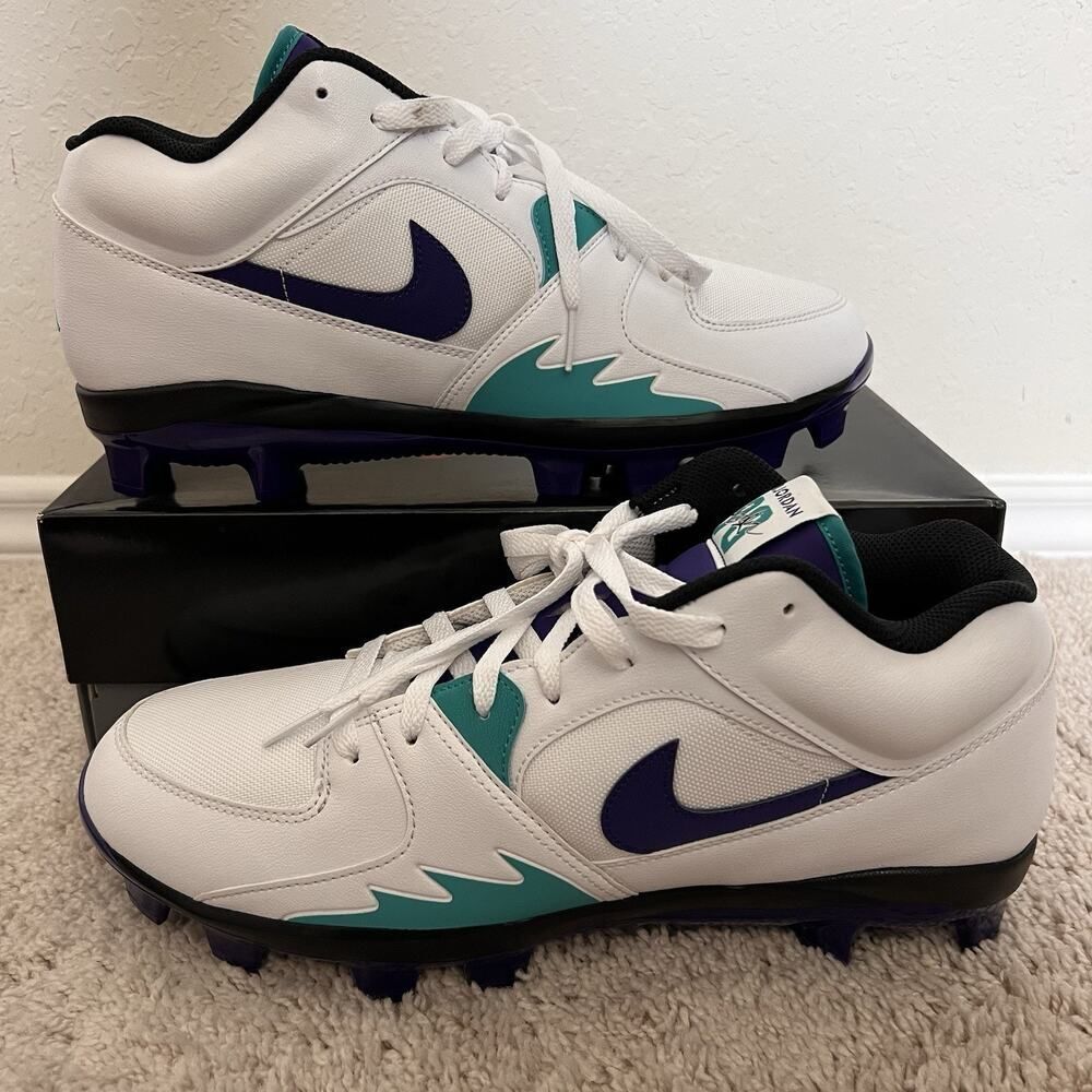 Nike Air Jordan Stadium 90 Football Cleat White Grape Ice HQ0210-105 Size 13 New - Picture 1 of 9